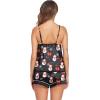 Ekouaer Pajamas for Women Set Silk Satin Pjs Sexy Lingerie Sleepwear Cami Shorts Set Summer Nightwear S-XXL(Christmas Pattern)