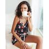 Ekouaer Pajamas for Women Set Silk Satin Pjs Sexy Lingerie Sleepwear Cami Shorts Set Summer Nightwear S-XXL(Christmas Pattern)