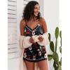 Ekouaer Pajamas for Women Set Silk Satin Pjs Sexy Lingerie Sleepwear Cami Shorts Set Summer Nightwear S-XXL(Christmas Pattern)