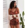 Ekouaer Pajamas for Women Set Silk Satin Pjs Sexy Lingerie Sleepwear Cami Shorts Set Summer Nightwear S-XXL(Coffee)