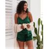 Ekouaer Pajamas for Women Set Silk Satin Pjs Sexy Lingerie Sleepwear Cami Shorts Set Summer Nightwear S-XXL(Dark Green)