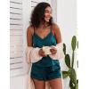 Ekouaer Pajamas for Women Set Silk Satin Pjs Sexy Lingerie Sleepwear Cami Shorts Set Summer Nightwear S-XXL(Green)