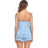 Ekouaer Pajamas for Women Set Silk Satin Pjs Sexy Lingerie Sleepwear Cami Shorts Set Summer Nightwear S-XXL(Light Blue)