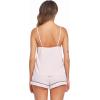 Ekouaer Pajamas for Women Set Silk Satin Pjs Sexy Lingerie Sleepwear Cami Shorts Set Summer Nightwear S-XXL(Pink)