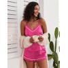 Ekouaer Pajamas for Women Set Silk Satin Pjs Sexy Lingerie Sleepwear Cami Shorts Set Summer Nightwear S-XXL(Rose)