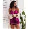 Ekouaer Pajamas for Women Set Silk Satin Pjs Sexy Lingerie Sleepwear Cami Shorts Set Summer Nightwear S-XXL(Rose Red)