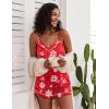 Ekouaer Pajamas for Women Set Silk Satin Pjs Sexy Lingerie Sleepwear Cami Shorts Set Summer Nightwear S-XXL(Snowflake)