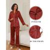 Ekouaer Satin Lounge Sets for Women 2 Pieces Silk Pajamas Set Long Sleeve Top with Pants Outfits with Belt(Red)
