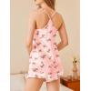 Ekouaer Satin Pajama Set for Women 2 Piece Camisole Top and Shorts Silk Lingerie with Ruffle Floral Nightwear(Little Pink Flower)