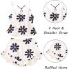 Ekouaer Satin Pajama Set for Women 2 Piece Camisole Top and Shorts Silk Lingerie with Ruffle Floral Nightwear(White Flower)