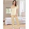Ekouaer Satin Pajamas for Women Short Sleeve Silk Pajama Sets Soft Sleepwear Top with Causal Long Pj Pant(Light Coffee)
