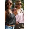 Ekouaer Satin Tank Tops for Women Silk Camisole Tops 2 Pack V Neck Spaghetti Strap Blouse Soft Dressy Camisole(Black/Pink Leopard)