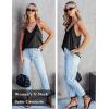 Ekouaer Satin Tank Tops for Women Silk Camisole Tops 2 Pack V Neck Spaghetti Strap Blouse Soft Dressy Camisole(White/Black)