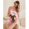 Ekouaer Silk Pajamas Set for Women Satin Camisole Sleepwear Lingerie V-Neck Cami Top and Shorts Pjs(Pink)