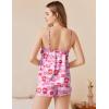 Ekouaer Silk Pajamas Set for Women Satin Camisole Sleepwear Lingerie V-Neck Cami Top and Shorts Pjs(Pink Lips Heart)