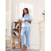 Ekouaer Silk Pajamas for Women Satin Short Sleeve Pajamas Set with Ruffle 2 Pieces Button Down Tops and Pants(Clear Blue)