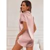Ekouaer Silk Pajamas for Women Short Sleeve Satin Pajama Set 2 Piece Button Down Loungewear S-XXL(Rose Golden)