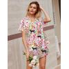 Ekouaer Silk Satin Pajamas 2 Piece Pajamas for Women Set Button Down PJ Short Sleeve and Shorts Pjs Lounge Sets(1-pink With Tiger)