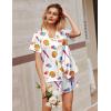 Ekouaer Silk Satin Pajamas 2 Piece Pajamas for Women Set Button Down PJ Short Sleeve and Shorts Pjs Lounge Sets(Bat White)