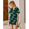 Ekouaer Silk Satin Pajamas 2 Piece Pajamas for Women Set Button Down PJ Short Sleeve and Shorts Pjs Lounge Sets(Grenn Tiger)