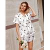 Ekouaer Silk Satin Pajamas 2 Piece Pajamas for Women Set Button Down PJ Short Sleeve and Shorts Pjs Lounge Sets(Martini White)