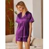 Ekouaer Silk Satin Pajamas 2 Piece Pajamas for Women Set Button Down PJ Short Sleeve and Shorts Pjs Lounge Sets(Purple)