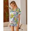 Ekouaer Silk Satin Pajamas 2 Piece Pajamas for Women Set Button Down PJ Short Sleeve and Shorts Pjs Lounge Sets(Yellow Chrysanthemum)