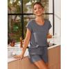 Ekouaer Women 2 Piece Pajamas Set Short Sleeve Comfy Lounge Set Round Neck Tops and Shorts Pjs with Pockets(Grey)