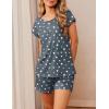 Ekouaer Women 2 Piece Pajamas Set Short Sleeve Comfy Lounge Set Round Neck Tops and Shorts Pjs with Pockets(Grey Star)