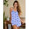Ekouaer Womens Cami Pajama Set Sexy Sleeveless Sleepwear 2 Piece PJ Set with Shorts Sexy Pj Nightwear(Blue Butterfly)