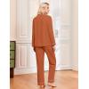 Ekouaer Womens Classic Sleepwear Long Pajama Set S-XXL(Caramel)
