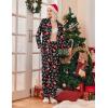 Ekouaer Womens Classic Sleepwear Long Pajama Set S-XXL(Christmas Black Booots)