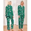 Ekouaer Womens Classic Sleepwear Long Pajama Set S-XXL(Christmas Green)