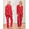 Ekouaer Womens Classic Sleepwear Long Pajama Set S-XXL(Christmas Red)