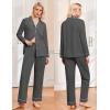 Ekouaer Womens Classic Sleepwear Long Pajama Set S-XXL(Dark Grey)