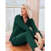 Ekouaer Womens Classic Sleepwear Long Pajama Set S-XXL(Green)