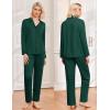 Ekouaer Womens Classic Sleepwear Long Pajama Set S-XXL(Green)