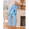 Ekouaer Womens Classic Sleepwear Long Pajama Set S-XXL(Light Blue)