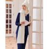 Ekouaer Womens Classic Sleepwear Long Pajama Set S-XXL(Navy)