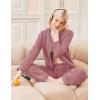 Ekouaer Womens Classic Sleepwear Long Pajama Set S-XXL(Pale Violet Red)