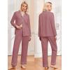 Ekouaer Womens Classic Sleepwear Long Pajama Set S-XXL(Pale Violet Red)