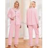 Ekouaer Womens Classic Sleepwear Long Pajama Set S-XXL(Pink)