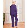Ekouaer Womens Classic Sleepwear Long Pajama Set S-XXL(Purple)