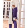 Ekouaer Womens Classic Sleepwear Long Pajama Set S-XXL(Purple)