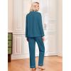 Ekouaer Womens Classic Sleepwear Long Pajama Set S-XXL(Teal)