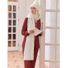Ekouaer Womens Classic Sleepwear Long Pajama Set S-XXL(Wine)