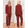 Ekouaer Womens Classic Sleepwear Long Pajama Set S-XXL(Wine)
