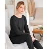 Ekouaer Womens Jogger Pajama Sets Long Sleeve Sleepwear Round Neck Nightwear Soft Pjs Lounge Sets with Pockets(Black)