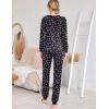 Ekouaer Womens Jogger Pajama Sets Long Sleeve Sleepwear Round Neck Nightwear Soft Pjs Lounge Sets with Pockets(Black Snowflake)