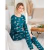 Ekouaer Womens Jogger Pajama Sets Long Sleeve Sleepwear Round Neck Nightwear Soft Pjs Lounge Sets with Pockets(Blue Green Leopard)